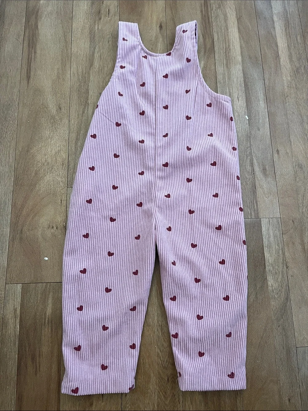Baby Girl Pink Heart Print Overalls Romper 18-24M Valentine's